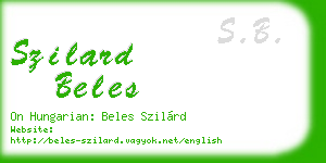szilard beles business card